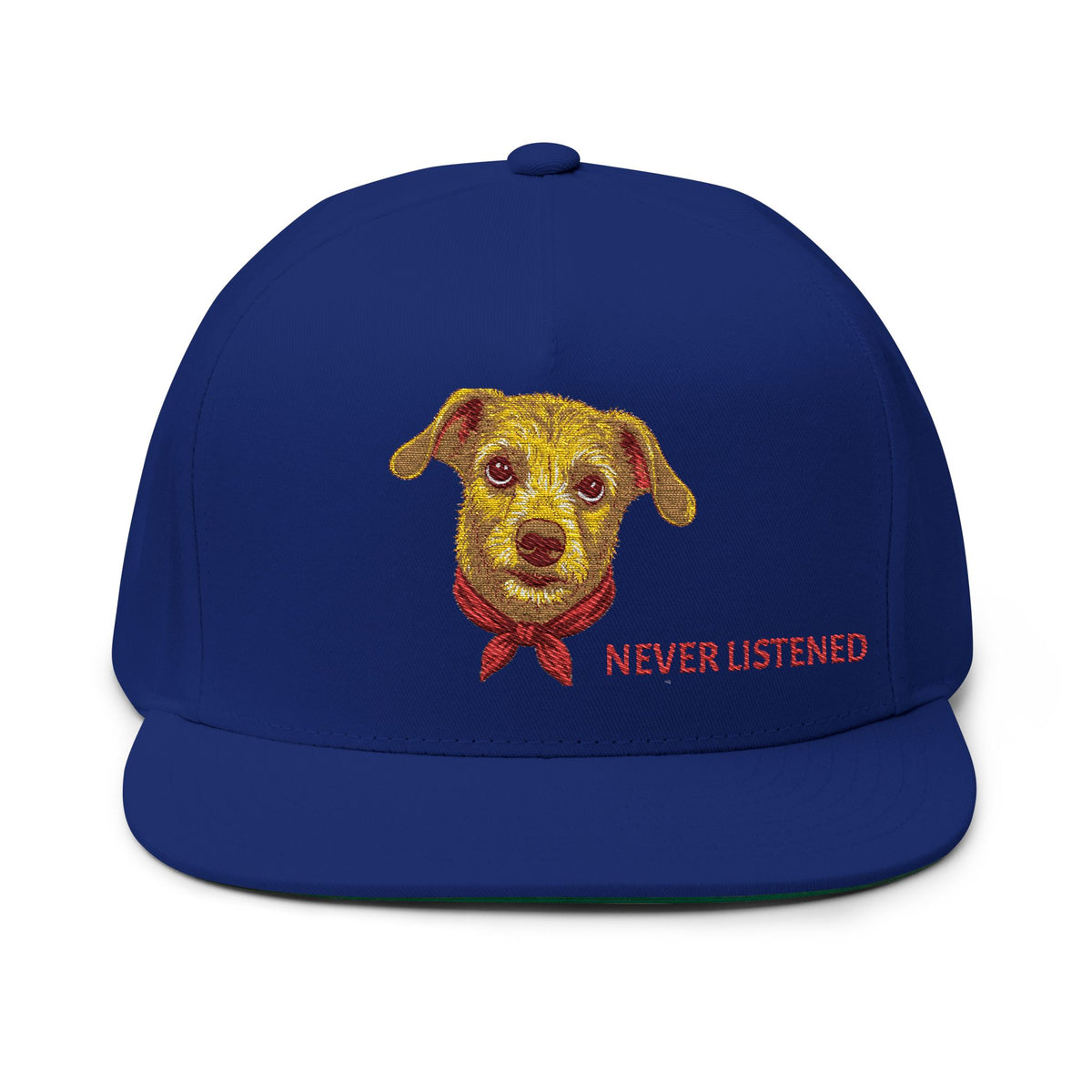 Gorra snapback bordada Never Listened · Molly Edition
