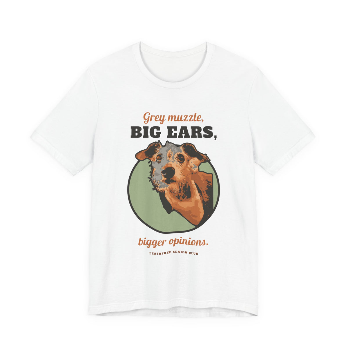 Camiseta Grey Muzzle, Big Ears – LeashFree Senior Club