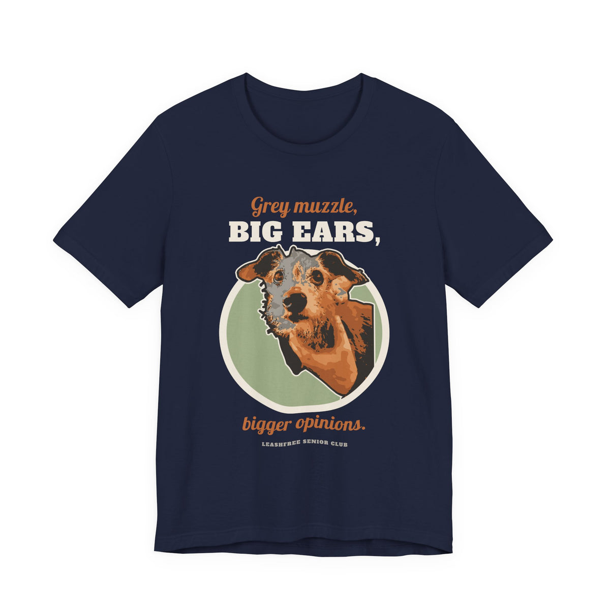 T-shirt Grey Muzzle, Big Ears – LeashFree Senior Club