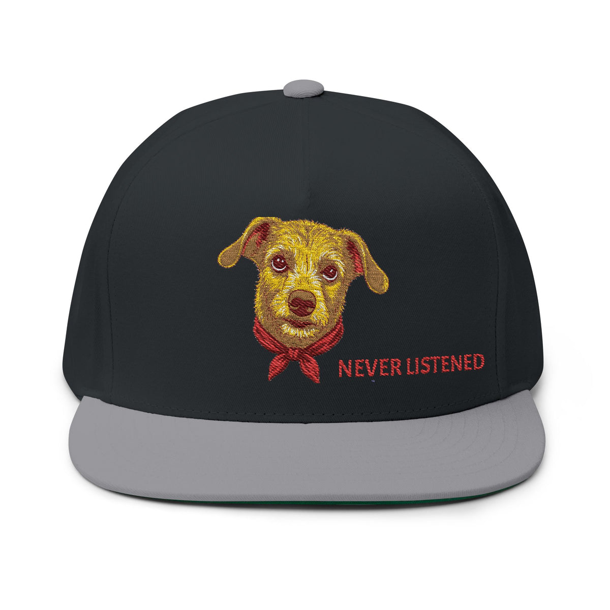 Gorra snapback bordada Never Listened · Molly Edition