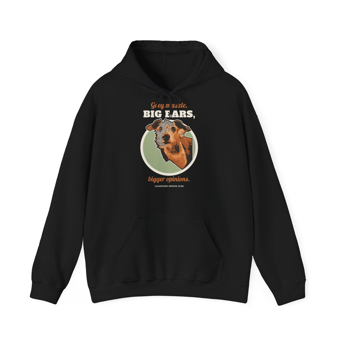 Kapuzenpullover Grey Muzzle, Big Ears – LeashFree Senior Club